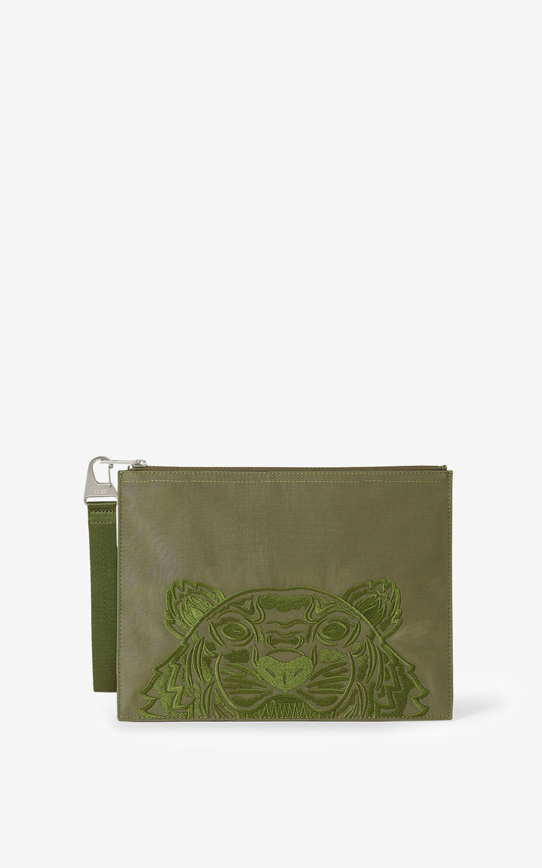 Pochette Kenzo Homme Large Toile Kampus Tiger Vert Olive GMYEZ-5310